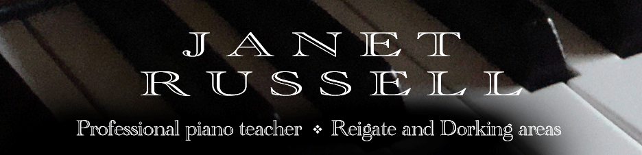 Janet Russell professional piano teacher in Reigate and Dorking area
